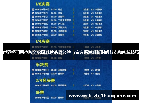 世界杯门票抢购全攻略球迷实战经验与官方渠道解析时间节点和防坑技巧 世界杯门票抢购全攻略球迷实战经验与官方渠道解析时间节点和防坑技巧