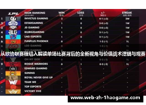 从欧协联赛程切入解读单场比赛背后的全新视角与价值战术逻辑与观赛 从欧协联赛程切入解读单场比赛背后的全新视角与价值战术逻辑与观赛